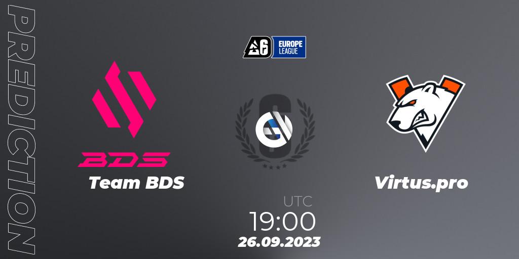 Team BDS - Virtus.pro: прогноз. 26.09.2023 at 19:00, Rainbow Six, Europe League 2023 - Stage 2