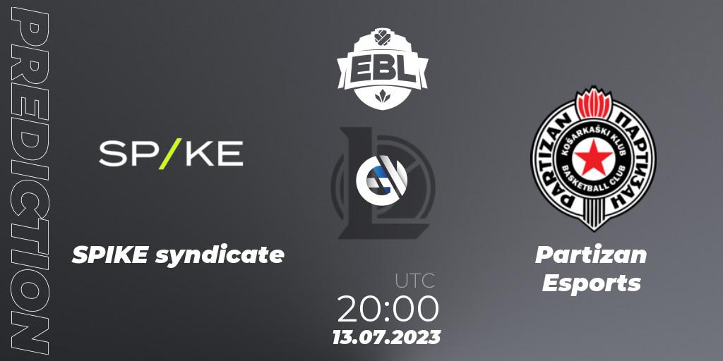 SPIKE syndicate - Partizan Esports: прогноз. 13.07.2023 at 20:00, LoL, Esports Balkan League Season 13