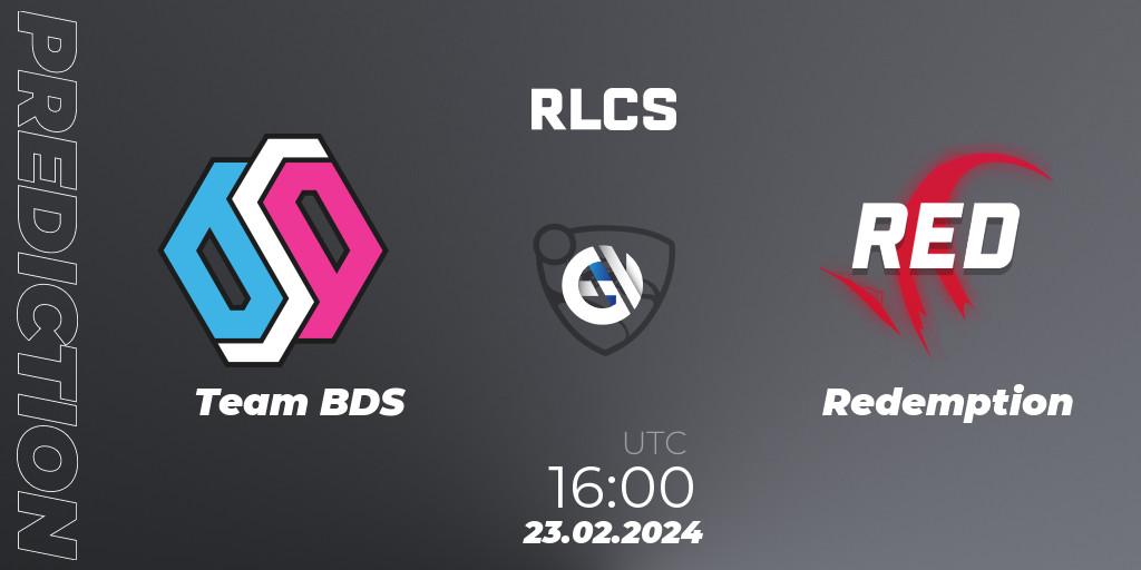 Team BDS - Redemption: прогноз. 23.02.2024 at 16:00, Rocket League, RLCS 2024 - Major 1: Europe Open Qualifier 2