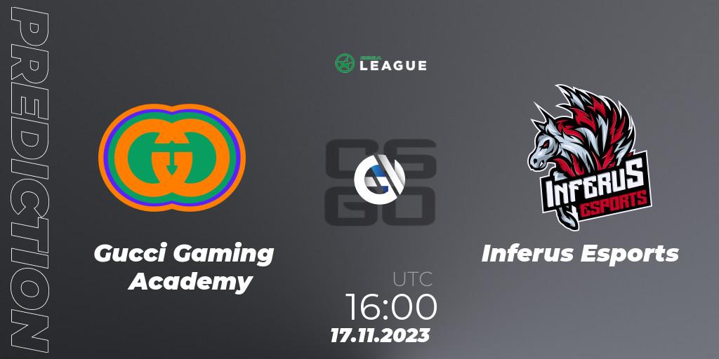 Gucci Gaming Academy - Inferus Esports: прогноз. 20.11.2023 at 19:00, Counter-Strike (CS2), ESEA Season 47: Advanced Division - Europe