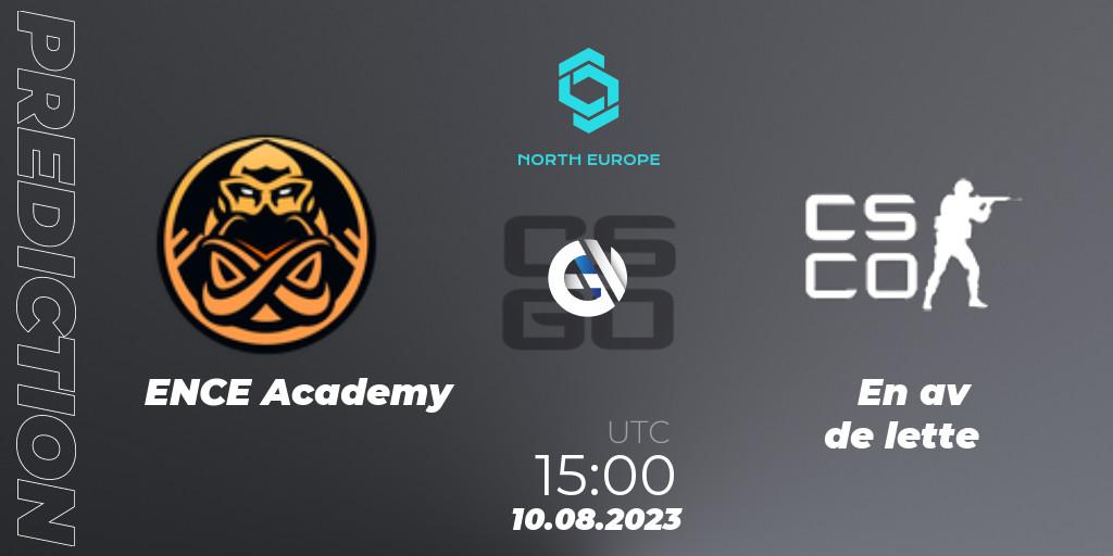 ENCE Academy - En av de lette: прогноз. 10.08.2023 at 15:45, Counter-Strike (CS2), CCT North Europe Series #7: Closed Qualifier