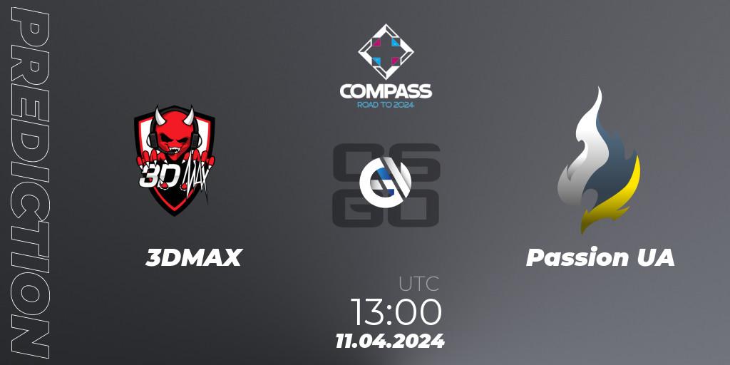 3DMAX - Passion UA: прогноз. 11.04.2024 at 13:00, Counter-Strike (CS2), YaLLa Compass Spring 2024