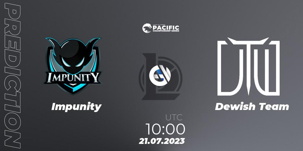 Impunity - Dewish Team: прогноз. 21.07.2023 at 10:00, LoL, PACIFIC Championship series Group Stage