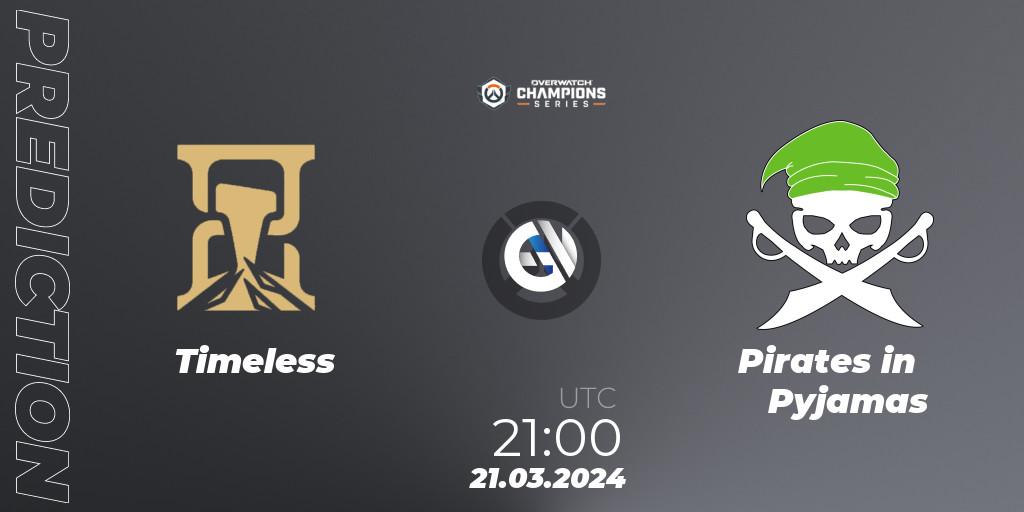 Timeless - Pirates in Pyjamas: прогноз. 21.03.2024 at 21:00, Overwatch, Overwatch Champions Series 2024 - North America Stage 1 Main Event