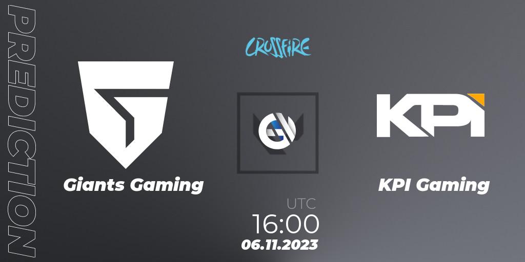 Giants Gaming - KPI Gaming: прогноз. 06.11.2023 at 16:00, VALORANT, LVP - Crossfire Cup 2023