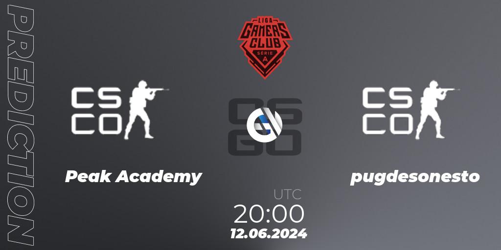 Peak Academy - pugdesonesto: прогноз. 12.06.2024 at 20:00, Counter-Strike (CS2), Gamers Club Liga Série A: June 2024