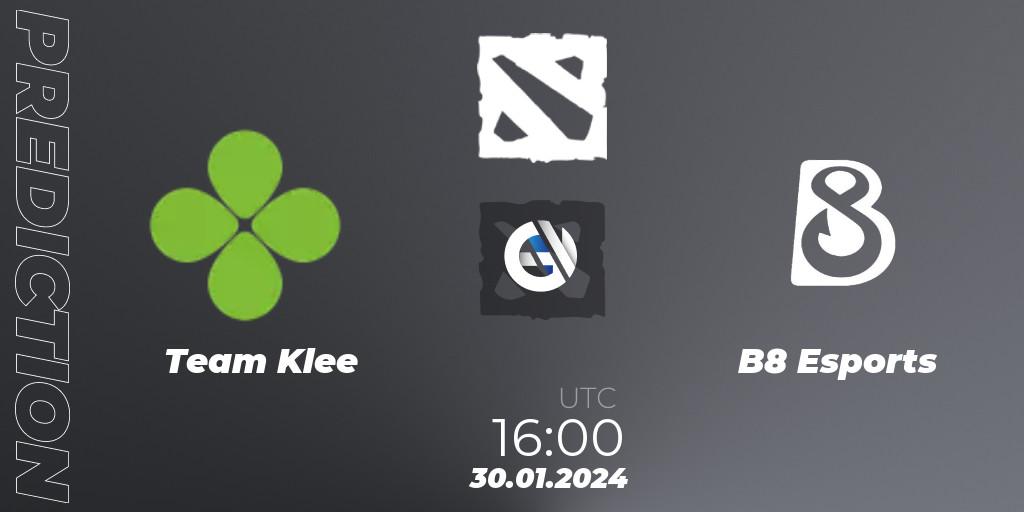 Team Klee - B8 Esports: прогноз. 30.01.24, Dota 2, European Pro League Season 16