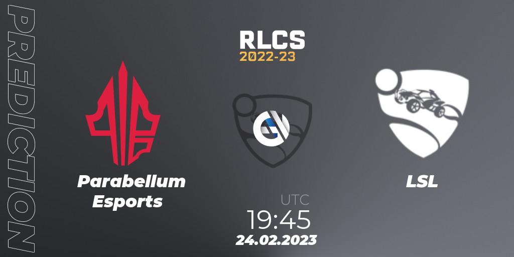 Parabellum Esports - LSL: прогноз. 24.02.23, Rocket League, RLCS 2022-23 - Winter: South America Regional 3 - Winter Invitational