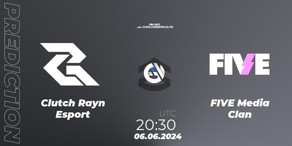 Clutch Rayn Esport - FIVE Media Clan: прогноз. 06.06.2024 at 20:30, Call of Duty, Call of Duty Challengers 2024 - Elite 3: EU