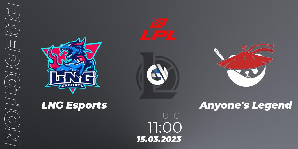 LNG Esports - Anyone's Legend: прогноз. 15.03.2023 at 11:00, LoL, LPL Spring 2023 - Group Stage