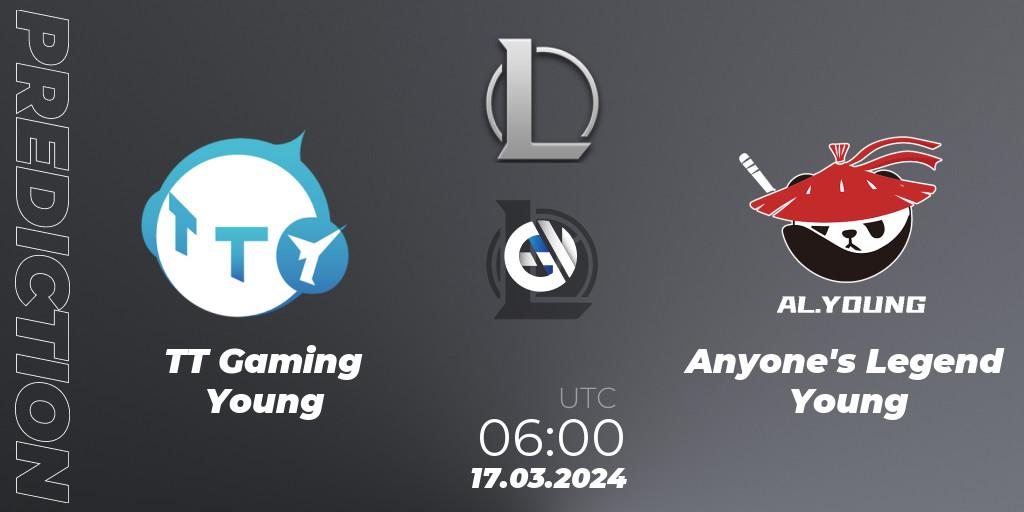 TT Gaming Young - Anyone's Legend Young: прогноз. 17.03.2024 at 06:00, LoL, LDL 2024 - Stage 1