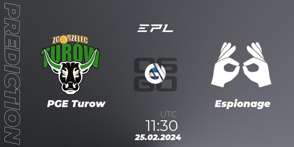 PGE Turow - Espionage: прогноз. 25.02.2024 at 12:10, Counter-Strike (CS2), European Pro League Season 15: Division 2