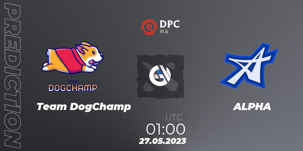 Team DogChamp - ALPHA: прогноз. 27.05.23, Dota 2, DPC 2023 Tour 3: NA Division I (Upper)