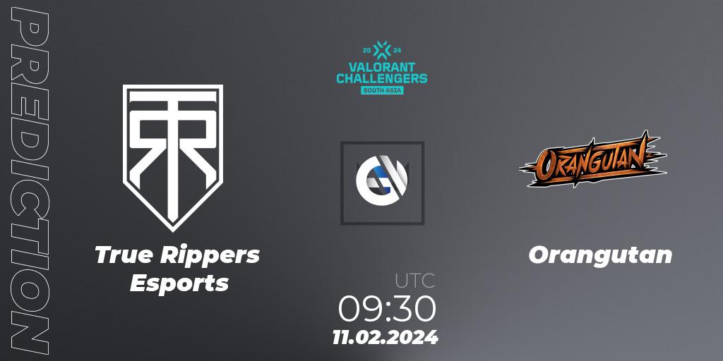 True Rippers Esports - Orangutan: прогноз. 11.02.24, VALORANT, VALORANT Challengers 2024: South Asia Split 1 - Cup 1