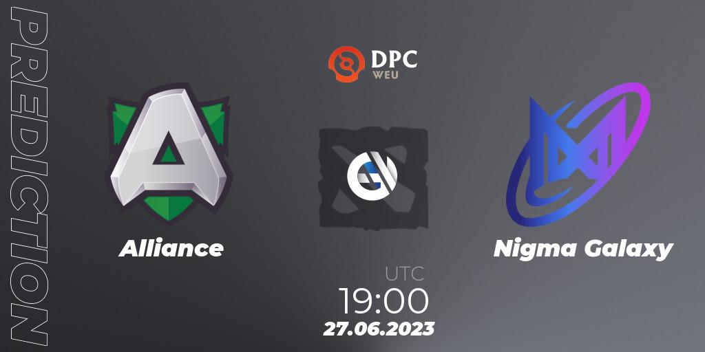 Alliance - Nigma Galaxy: прогноз. 27.06.2023 at 18:56, Dota 2, DPC 2023 Tour 3: WEU Division II (Lower)