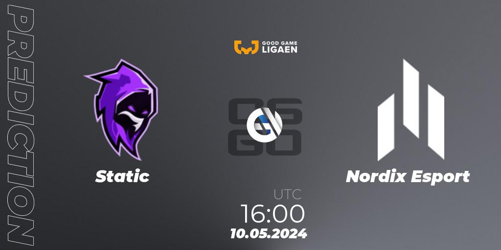 Static - Nordix Esport: прогноз. 10.05.2024 at 16:00, Counter-Strike (CS2), Good Game-ligaen Spring 2024