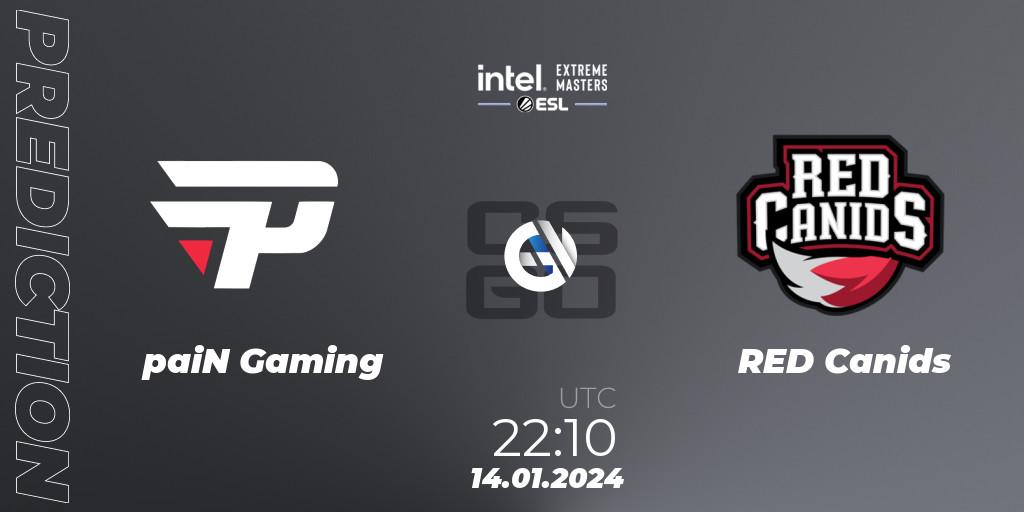 paiN Gaming - RED Canids: прогноз. 14.01.24, CS2 (CS:GO), Intel Extreme Masters China 2024: South American Open Qualifier #1