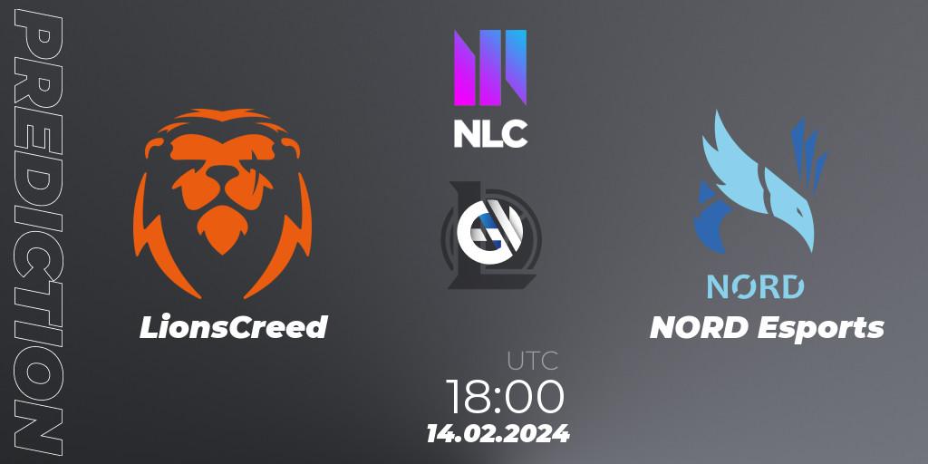 LionsCreed - NORD Esports: прогноз. 14.02.24, LoL, NLC 1st Division Spring 2024