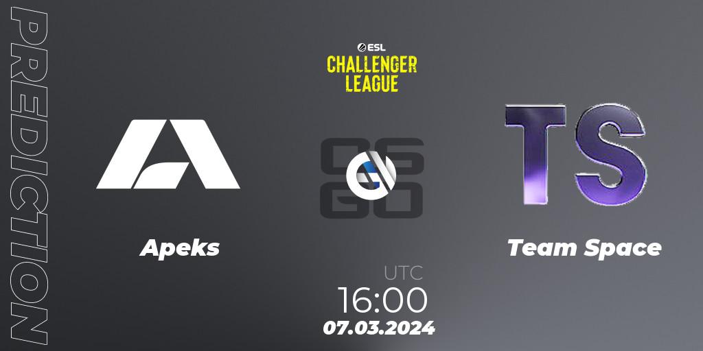 Apeks - Team Space: прогноз. 07.03.24, CS2 (CS:GO), ESL Challenger League Season 47: Europe