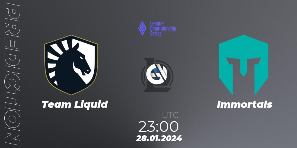 Team Liquid - Immortals: прогноз. 28.01.2024 at 23:00, LoL, LCS Spring 2024 - Group Stage