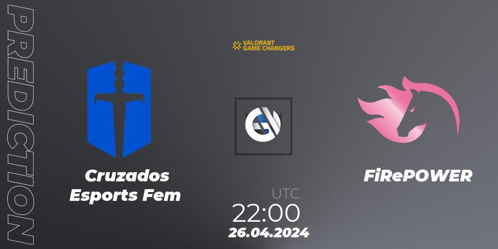  Cruzados Esports Fem - FiRePOWER: прогноз. 26.04.2024 at 22:00, VALORANT, VCT 2024: Game Changers LAS - Opening