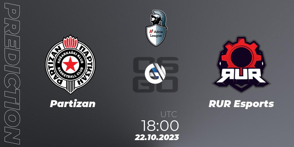 Partizan - RUR Esports: прогноз. 22.10.23, CS2 (CS:GO), A1 Adria League Season 12