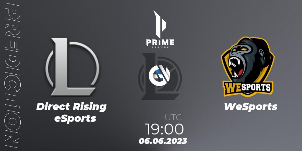 Direct Rising eSports - WeSports: прогноз. 06.06.2023 at 19:00, LoL, Prime League 2nd Division Summer 2023