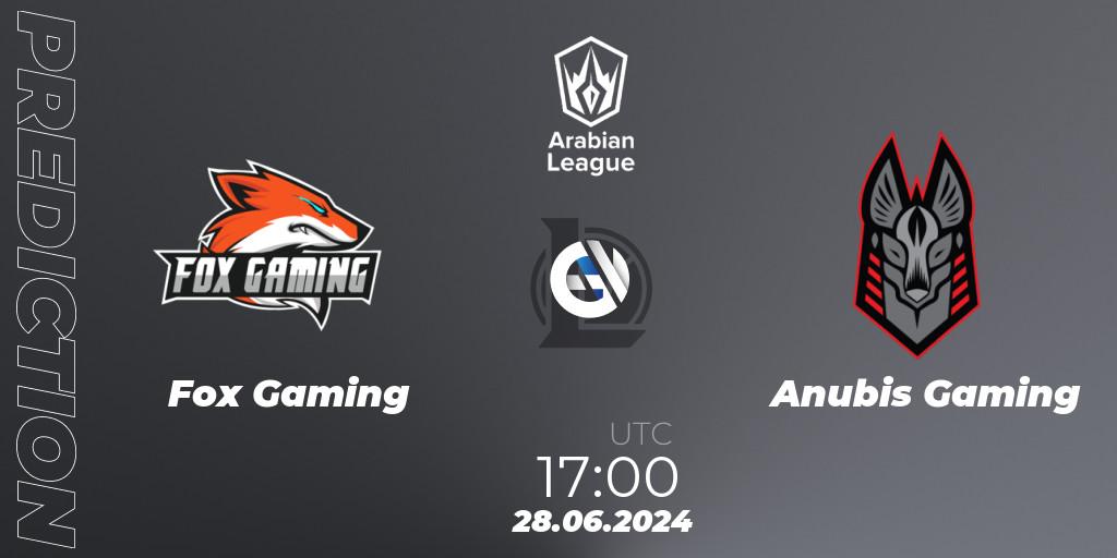Fox Gaming - Anubis Gaming: прогноз. 27.06.2024 at 18:00, LoL, Arabian League Summer 2024