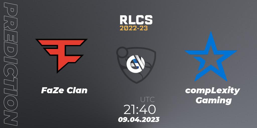 FaZe Clan - compLexity Gaming: прогноз. 09.04.2023 at 21:55, Rocket League, RLCS 2022-23 - Winter Split Major