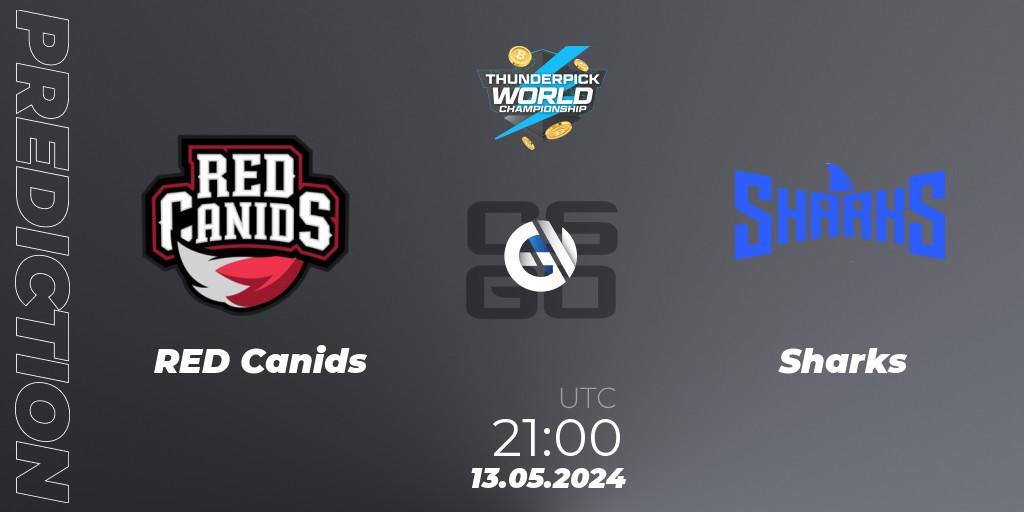 RED Canids - Sharks: прогноз. 13.05.2024 at 21:00, Counter-Strike (CS2), Thunderpick World Championship 2024: South American Series #1