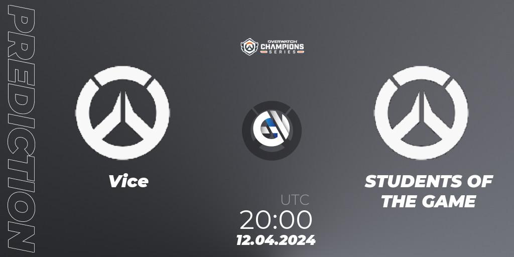 Vice - STUDENTS OF THE GAME: прогноз. 12.04.2024 at 20:00, Overwatch, Overwatch Champions Series 2024 - North America Stage 2 Group Stage