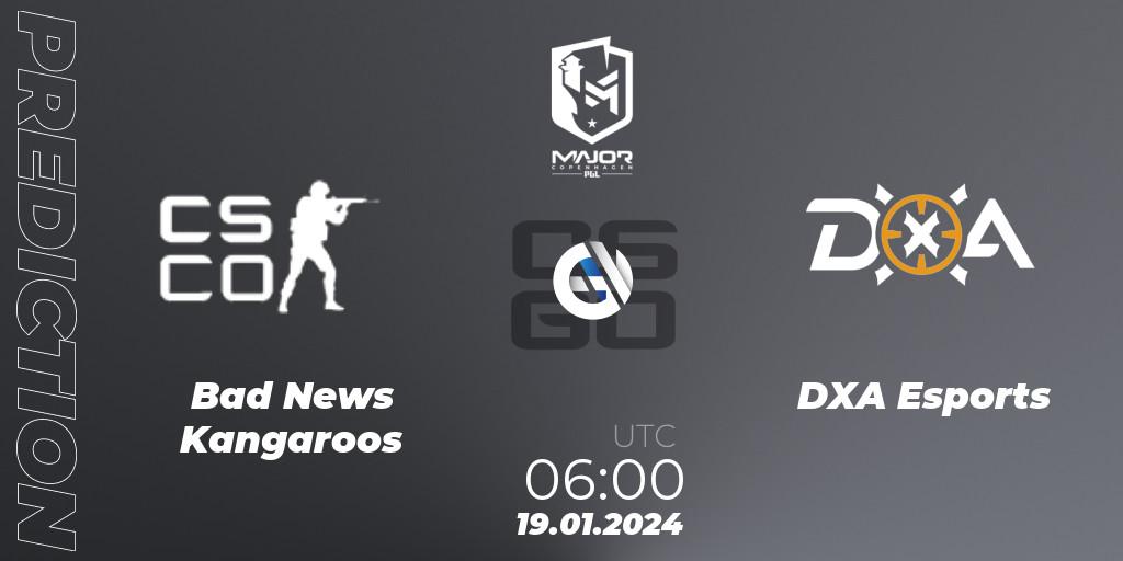Bad News KangaroosN - DXA Esports: прогноз. 19.01.2024 at 06:10, Counter-Strike (CS2), PGL CS2 Major Copenhagen 2024 Oceania RMR Closed Qualifier