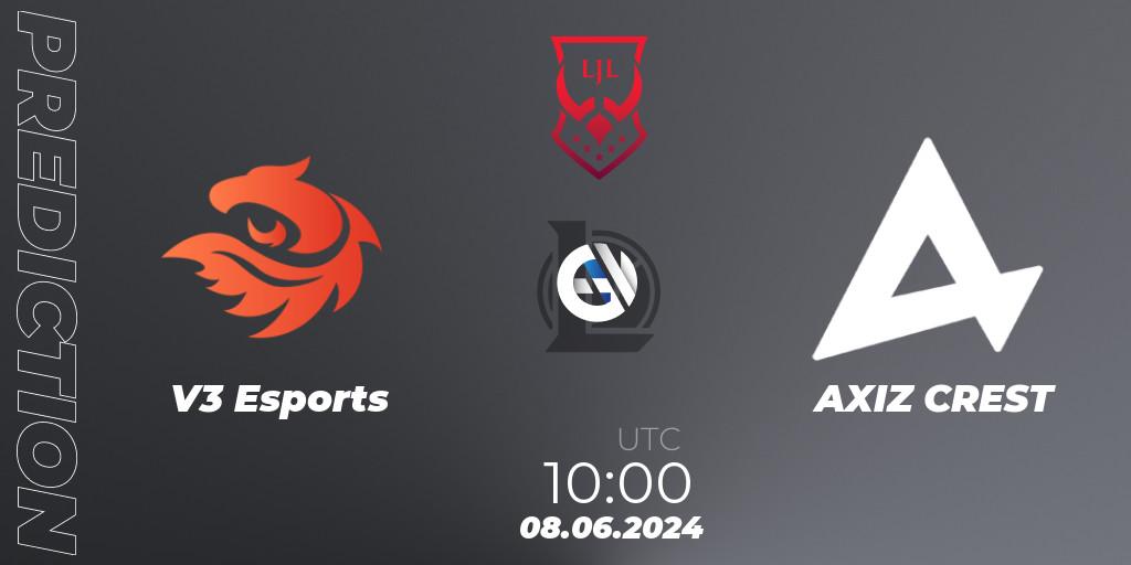 V3 Esports - AXIZ CREST: прогноз. 08.06.2024 at 10:00, LoL, LJL Summer 2024