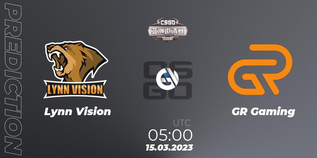 Lynn Vision - GR Gaming: прогноз. 15.03.2023 at 05:00, Counter-Strike (CS2), Baidu Cup Invitational #2