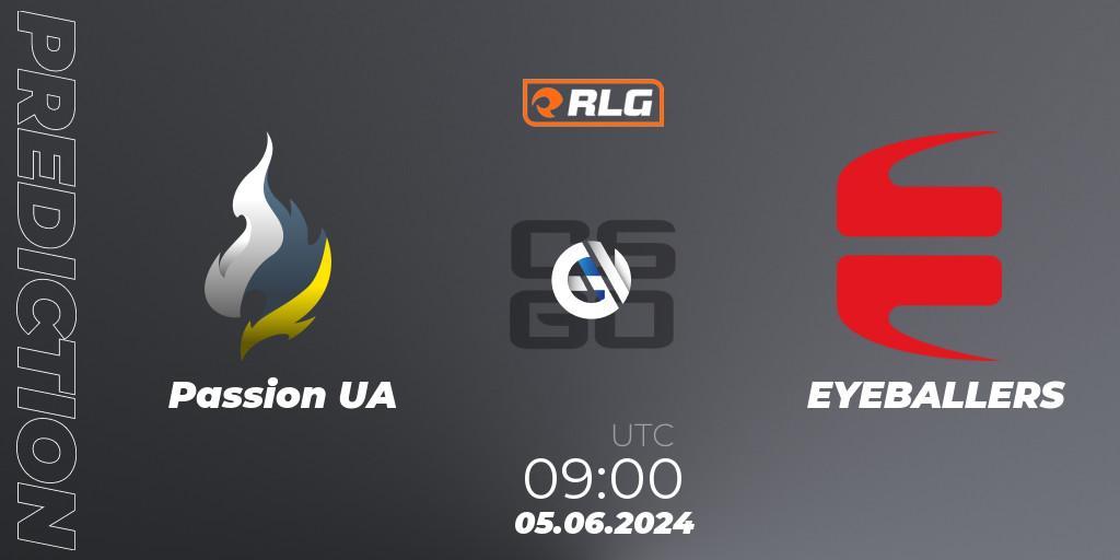 Passion UA - EYEBALLERS: прогноз. 05.06.2024 at 09:00, Counter-Strike (CS2), RES European Series #5