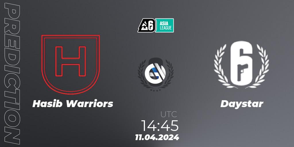 Hasib Warriors - Daystar: прогноз. 11.04.2024 at 14:45, Rainbow Six, Asia League 2024 - Stage 1