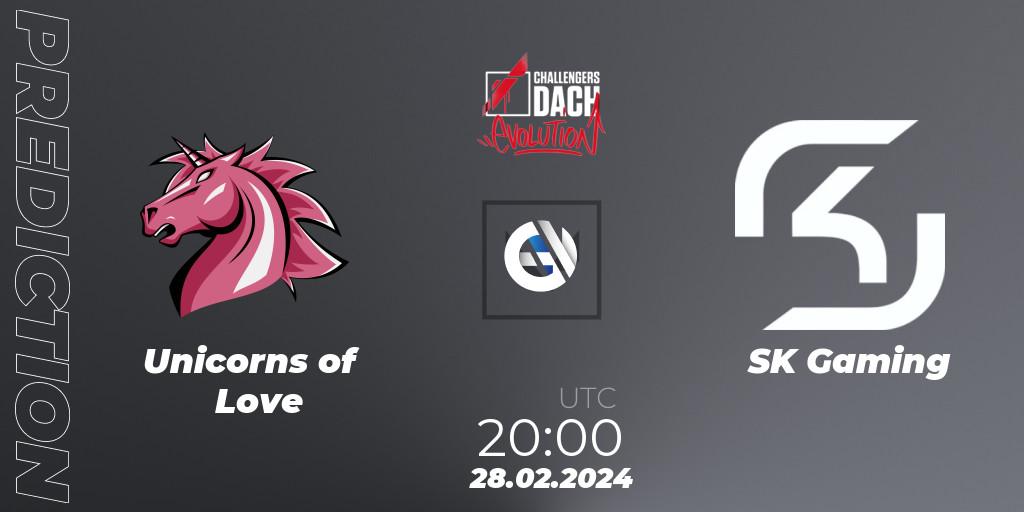 Unicorns of Love - SK Gaming: прогноз. 28.02.2024 at 20:00, VALORANT, VALORANT Challengers 2024 DACH: Evolution Split 1