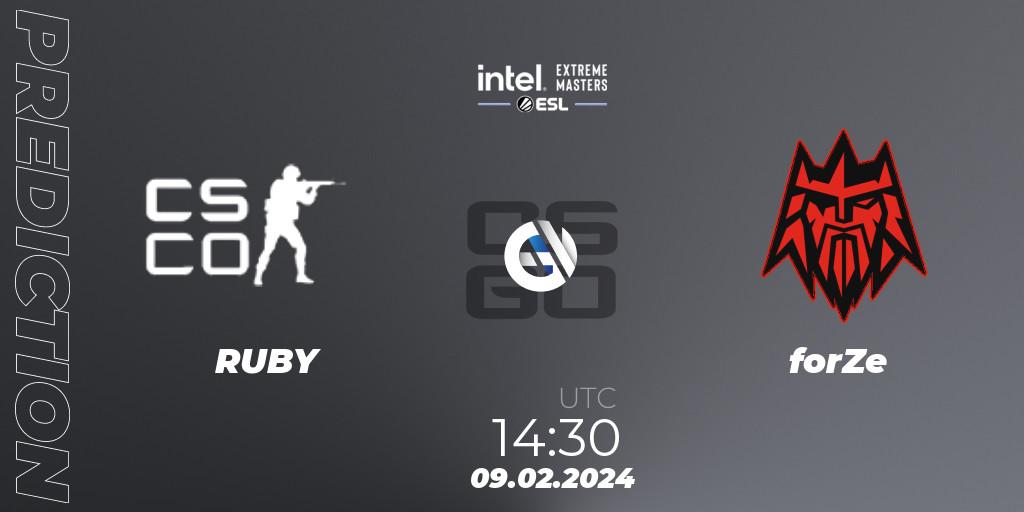RUBY - forZe: прогноз. 09.02.24, CS2 (CS:GO), Intel Extreme Masters China 2024: European Closed Qualifier