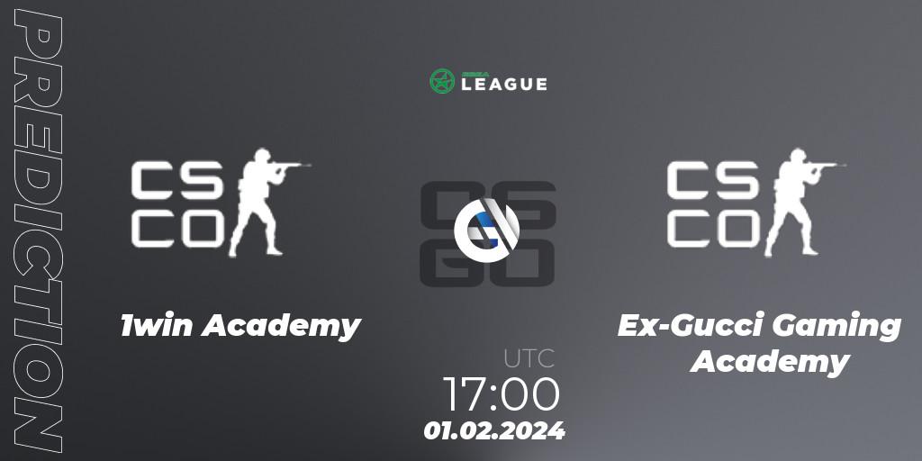 1win Academy - Ex-Gucci Gaming Academy: прогноз. 01.02.2024 at 17:00, Counter-Strike (CS2), ESEA Season 48: Advanced Division - Europe