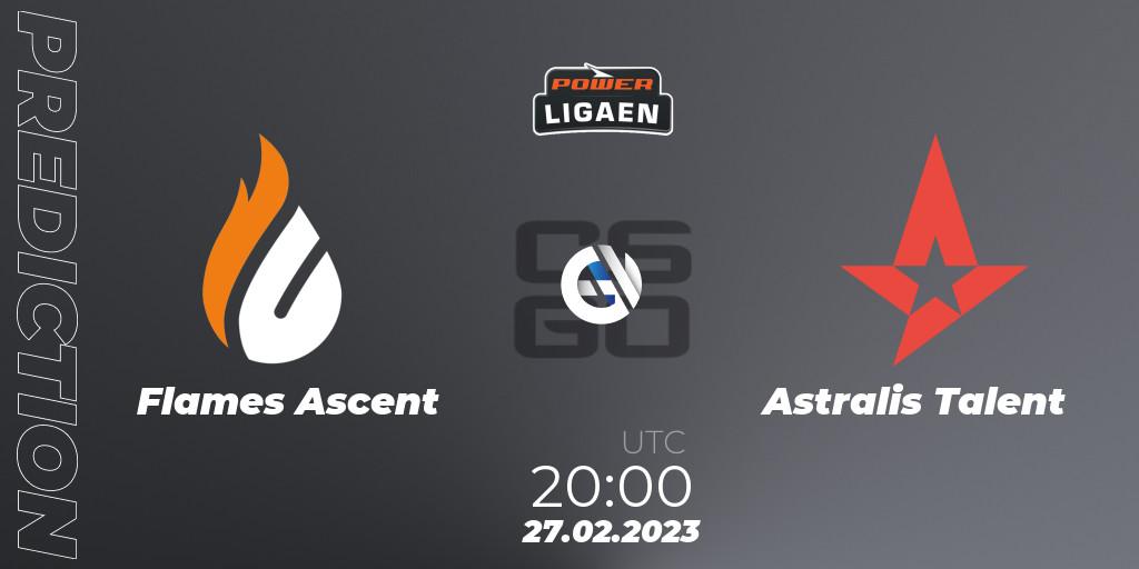Flames Ascent - Astralis Talent: прогноз. 28.02.23, CS2 (CS:GO), Dust2.dk Ligaen Season 22
