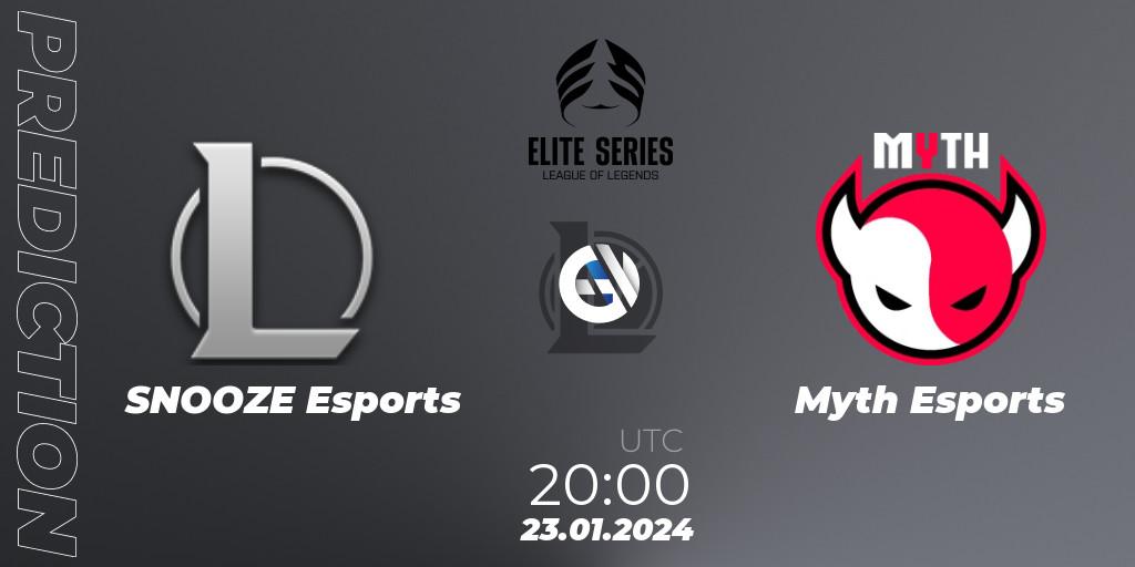 SNOOZE Esports - Myth Esports: прогноз. 23.01.2024 at 20:00, LoL, Elite Series Spring 2024