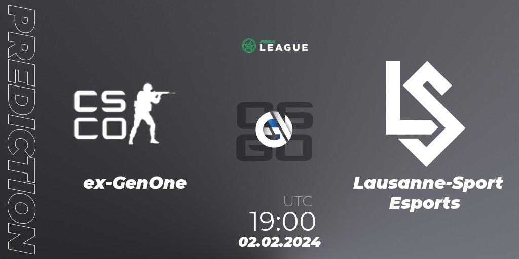 ex-GenOne - Lausanne-Sport Esports: прогноз. 02.02.2024 at 19:00, Counter-Strike (CS2), ESEA Season 48: Advanced Division - Europe
