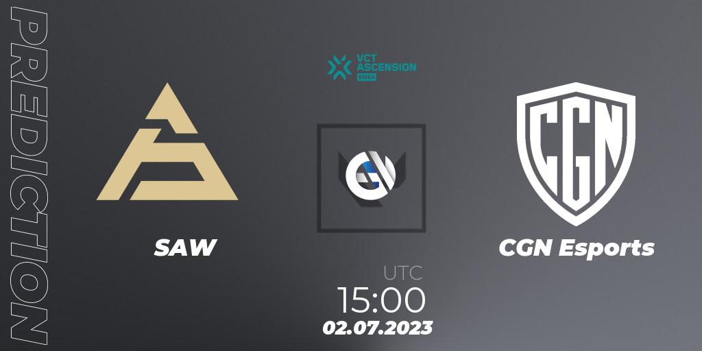 SAW - CGN Esports: прогноз. 02.07.2023 at 15:00, VALORANT, VALORANT Challengers Ascension 2023: EMEA - Group Stage
