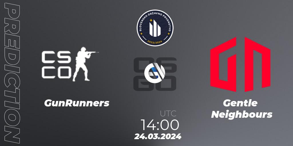 GunRunners - Gentle Neighbours: прогноз. 05.04.2024 at 11:00, Counter-Strike (CS2), Slovenian National Championship 2024