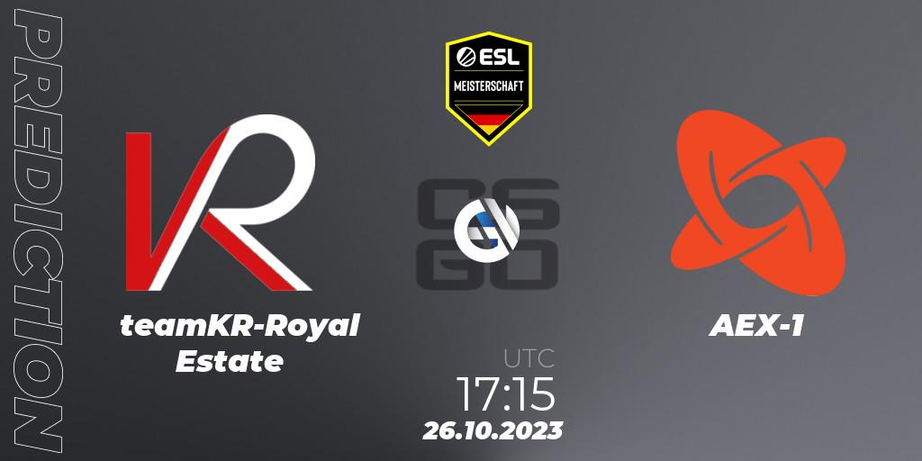 teamKR-Royal Estate - AEX-1: прогноз. 26.10.23, CS2 (CS:GO), ESL Meisterschaft: Autumn 2023