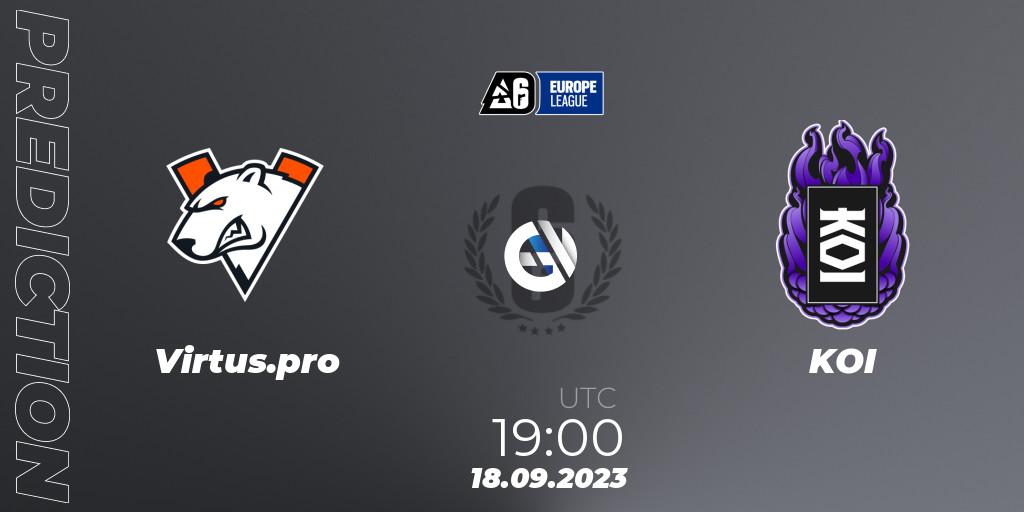 Virtus.pro - KOI: прогноз. 18.09.2023 at 19:00, Rainbow Six, Europe League 2023 - Stage 2