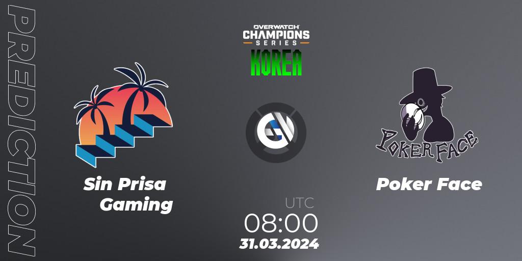 Sin Prisa Gaming - Poker Face: прогноз. 31.03.2024 at 08:00, Overwatch, Overwatch Champions Series 2024 - Stage 1 Korea