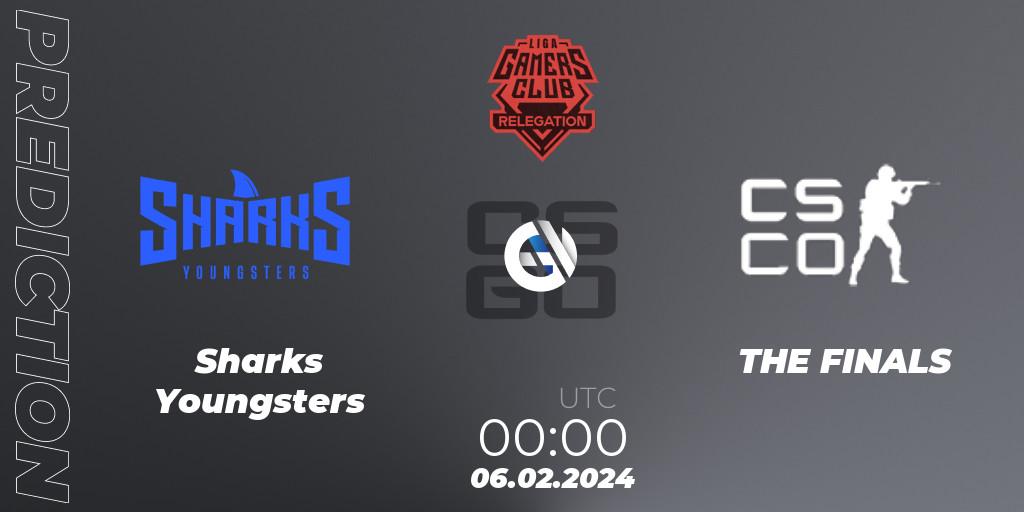 Sharks Youngsters - THE FINALS: прогноз. 06.02.2024 at 00:00, Counter-Strike (CS2), Gamers Club Liga Série A Relegation: February 2024