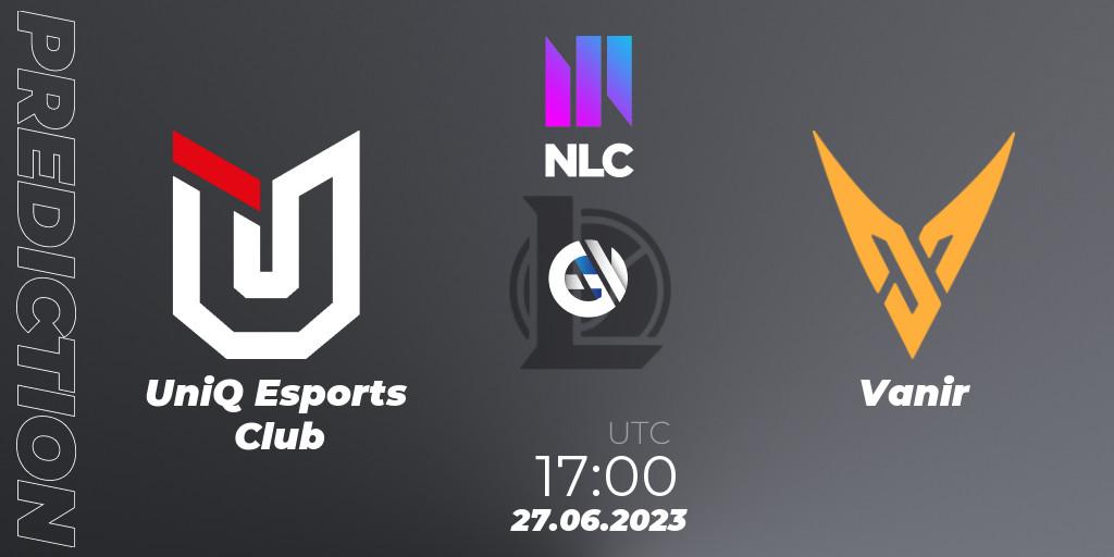 UniQ Esports Club - Vanir: прогноз. 27.06.23, LoL, NLC Summer 2023 - Group Stage