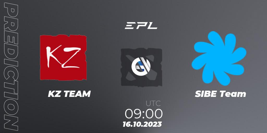KZ TEAM - SIBE Team: прогноз. 16.10.2023 at 12:16, Dota 2, European Pro League Season 13